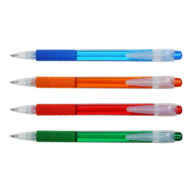 ^Ручка шариковая автоматическая CRYSTAL, 0,7 мм, пласт.корпус, рез.грип, синие чернила