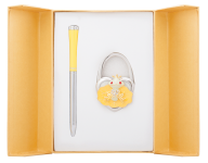 @Набор подарочный "Fairy Tale": ручка шариковая + крючек д/ сумки, желтый