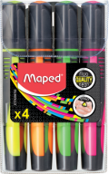 @Текст-маркер FLUO PEPS Max, набор 4 шт., блистер, ассорти