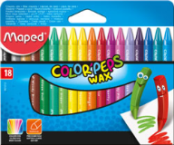 Мелки восковые COLOR PEPS Wax Crayons, 18 цв.