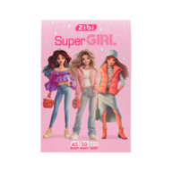 /Блокнот-планшет SUPER GIRL, A5, 50арк, клітинка, клеєний, картон. обкладинка