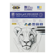 /Папка для черчения CLASSIC, А4, 10 листов, плотность 200 г/м2, KIDS Line