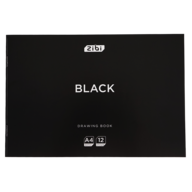 /Альбом для малювання BLACK, А4, 12 арк., 120 г/м2, на скобі, чорний, KIDS Line