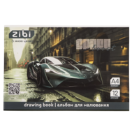 /Альбом для малювання TRANSPORT, А4, 12 арк., 120 г/м2, на скобі, сірий, KIDS Line