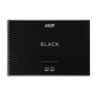 /Альбом для малювання BLACK, А4, 20 арк., 120 г/м2, на пружині, чорний, KIDS Line