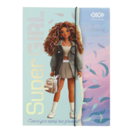 Папка для труда и тетрадей SUPER GIRL, картонная, на резинке А4 (225x316мм), KIDS Line