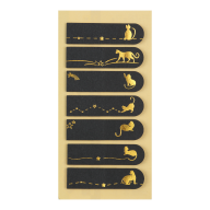 Закладки бумажные BLACK, с кл. слоем, 45x12 мм, 7 диз. по 25 л., тиснение золотой фольгой, KIDS Lin