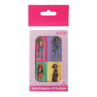 Закладки пластиковые SUPER GIRL, с клейким слоем, 40x25 мм, 4 диз. по 20 л.