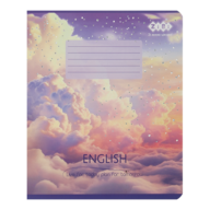 /Тетрадь ученическая школьная CLOUDS, 36л., клетка, английская, KIDS LINE