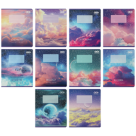 /Набор тетрадей учащихся школьных, 10 штук, 8 предметов, CLOUDS, 36 л., KIDS LINE
