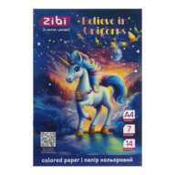 /Папір кольоровий UNICORN, А4, 14 аркушів, 7 кольорів, 45 г/м2, KIDS Line