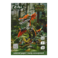 /Папір кольоровий DINO, А4, 14 аркушів, 7 кольорів, 45 г/м2, KIDS Line