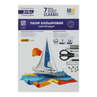 /Папір кольоровий CLASSIC, А4, 14 аркушів, 7 кольорів,  45 г/м2, KIDS Line