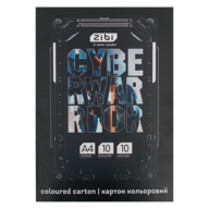 /Картон кольоровий CYBERWARRIOR, А4, 10 кольорів - 10 аркушів, 230 г/м2, KIDS Line