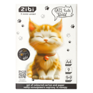 /Набір кольорового картону та паперу CATS&DOGS,  А4, 9 арк. картону + 9 арк. паперу, KIDS Line