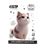 /Картон білий крейдований двосторонній CATS&DOGS, А4, 10 аркушів, 180 г/м2, KIDS Line
