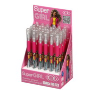 Ручка гелевая пиши-стирай SUPER GIRL с резиновым грипом, 0,5 мм, синяя