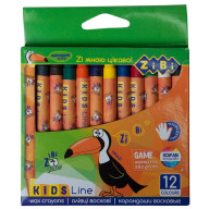 Карандаши восковые, 12 цветов, KIDS Line
