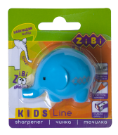 @Точилка СЛОНИК с контейнером, 1 отв.. блистер, голубой, KIDS Line