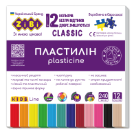 Пластилин CLASSIC 12 цветов, 240г, KIDS Line