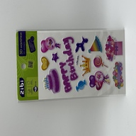 3D наліпки Happy Birthday Рожева вечірка 18 см, KIDS Line