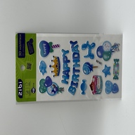 3D наліпки Happy Birthday Блакитна корона 18 см, KIDS Line