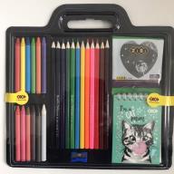 Набор для рисования (блокнот, цв.карандаши, мелки восковые, блок бумаги, точилка), KIDS Line