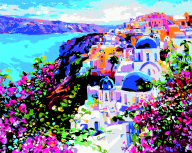Картина по номерам "Острів Санторині", 40*50 cm, ART Line