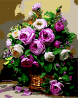 Картина по номерам "Кошик з трояндами", 40*50 cm, ART Line