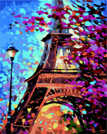 @Картина по номерам "Ейфелева вежа у квіті", 40*50 cm, ART Line