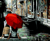@Картина по номерам "Червона парасоля", 40*50 cm, ART Line