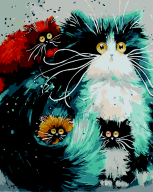 Картина по номерам "Коти-бешкетники", 40*50 cm, ART Line
