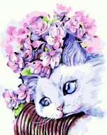 @Картина по номерам "Кішечка-квіточка", 40*50 cm, ART Line