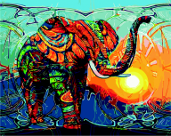 @Картина по номерам "Індійський слон", 40*50 cm, ART Line