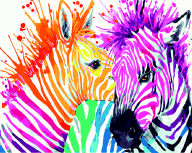 @Картина по номерам "Веселкові зебри", 40*50 cm, ART Line