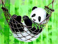 @Картина по номерам "Панда в гамаку", 40*50 cm, ART Line