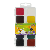 /Акварель 10 цветов, пласт./кор., б/кист., белый, KIDS Line