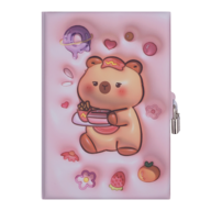 Блокнот із замком CAPYBARA, 145 х 210 мм, 80 арк., клітинка, Soft PU обкладинка, асорті, KIDS Line