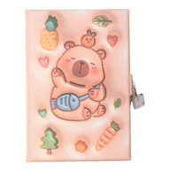 Блокнот із замком CAPYBARA, 145 х 210 мм, 80 арк., клітинка, Soft PU обкладинка, асорті, KIDS Line