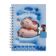 Блокнот на пружині збоку із замком CAPYBARA 2, 110х150 мм, 48 арк., клітинка, асорті, KIDS Line