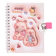 Блокнот на пружині збоку із замком CAPYBARA 2, 110х150 мм, 48 арк., клітинка, асорті, KIDS Line