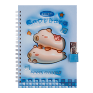 Блокнот на пружині збоку із замком CAPYBARA 2, 130х180 мм, 48 арк., клітинка, асорті, KIDS Line