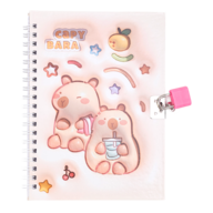 Блокнот на пружині збоку із замком CAPYBARA 2, 130х180 мм, 48 арк., клітинка, асорті, KIDS Line