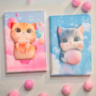 Блокнот 3D KITTY, 145 х 210 мм, 80 арк., клітинка, Soft PU обкладинка, асорті, KIDS Line