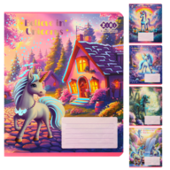 /Тетрадь ученическая школьная UNICORN, 12 л., линия, KIDS LINE