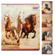 /Тетрадь ученическая школьная HORSES, 24л., линия, KIDS LINE