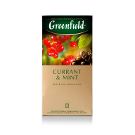 /Чай черный 2г*25, пакет, "Currant & Mint", GREENFIELD