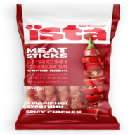 /Снеки м'ясні сирокопчені, 80г, з курятини Spicy Chicken, ЇSTA