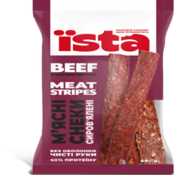 /Снеки м'ясні сирокопчені, 60г, з яловичини Meat Stripes BEEF, ЇSTA