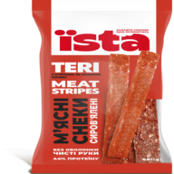 /Снеки м'ясні сирокопчені, 60г, з куркою та смаком теріякі Meat Stripes ТЕРІ, ЇSTA